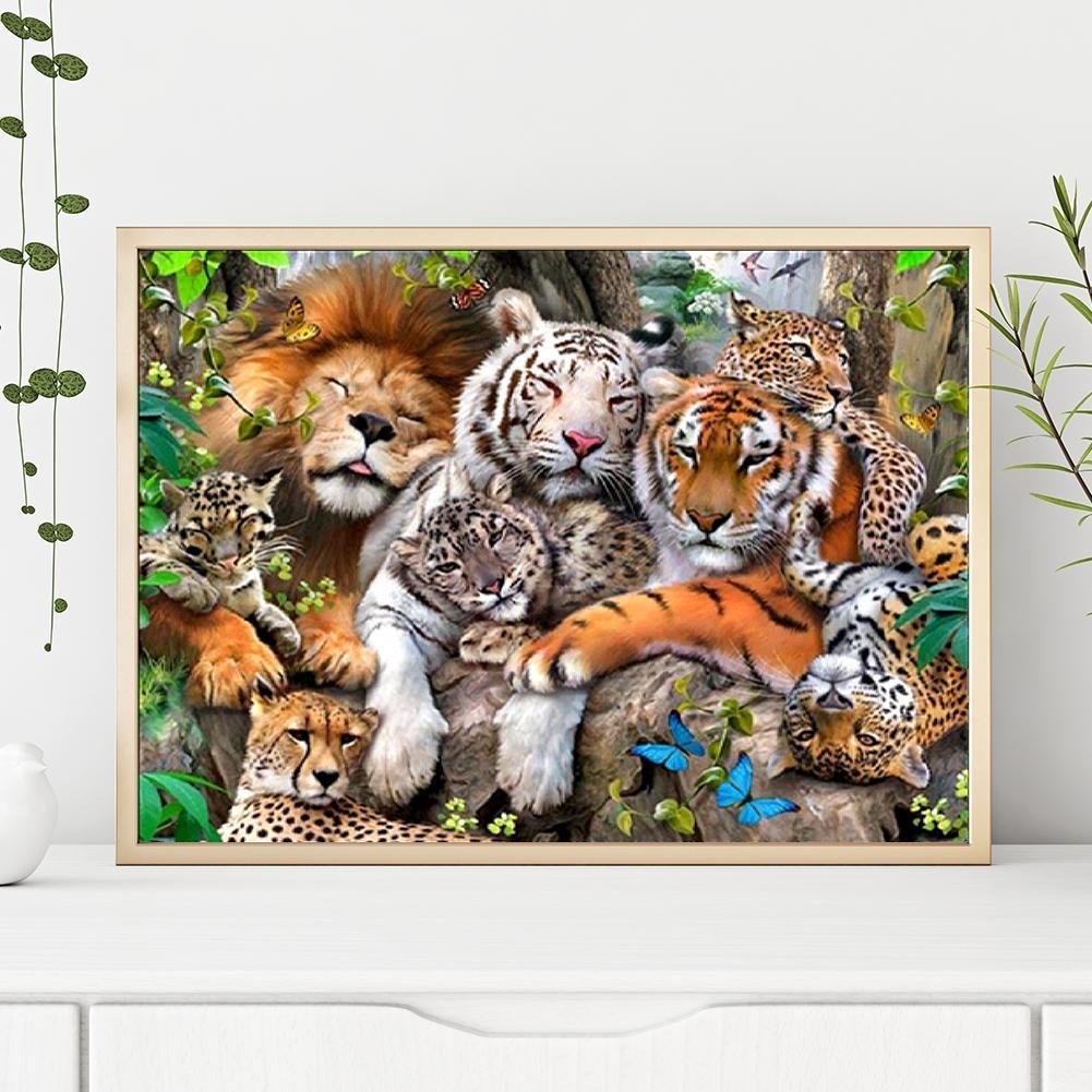 Pintura Diamante - Rodada Completa - Leão Tigre