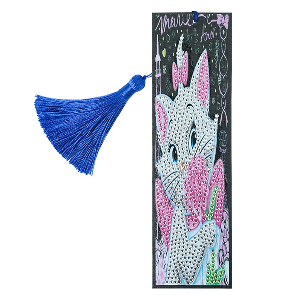 Tassel Page marker Special Shape Diamond Painting Cat Bookmark