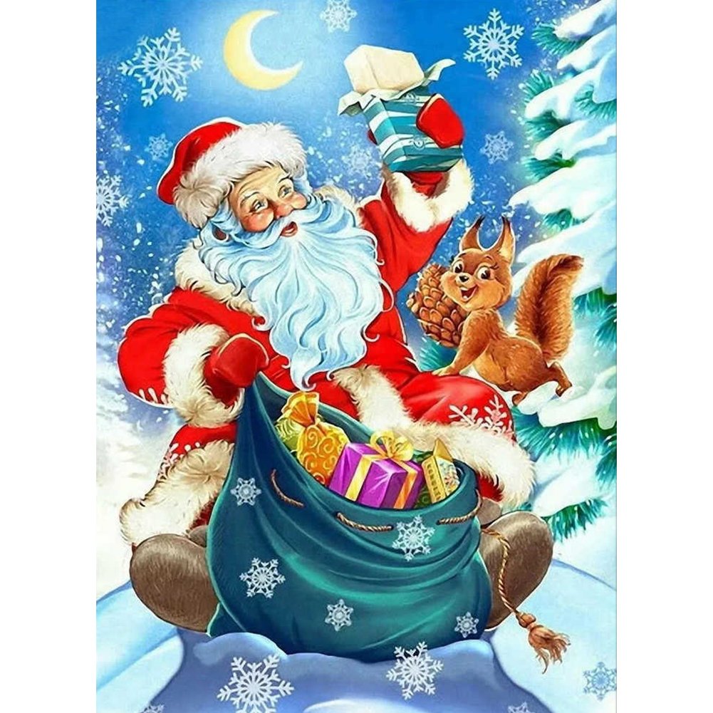 5D Diy Diamond Painting Kit Full Round Beads Santa Claus