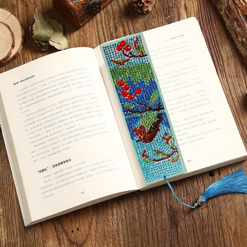 DIY Diamond Painting Bookmark with Tassel Bird