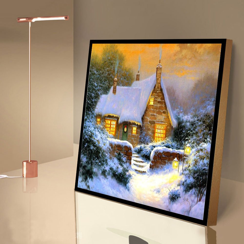 5D Diy Diamond Painting Kit - Full Round - Snow House