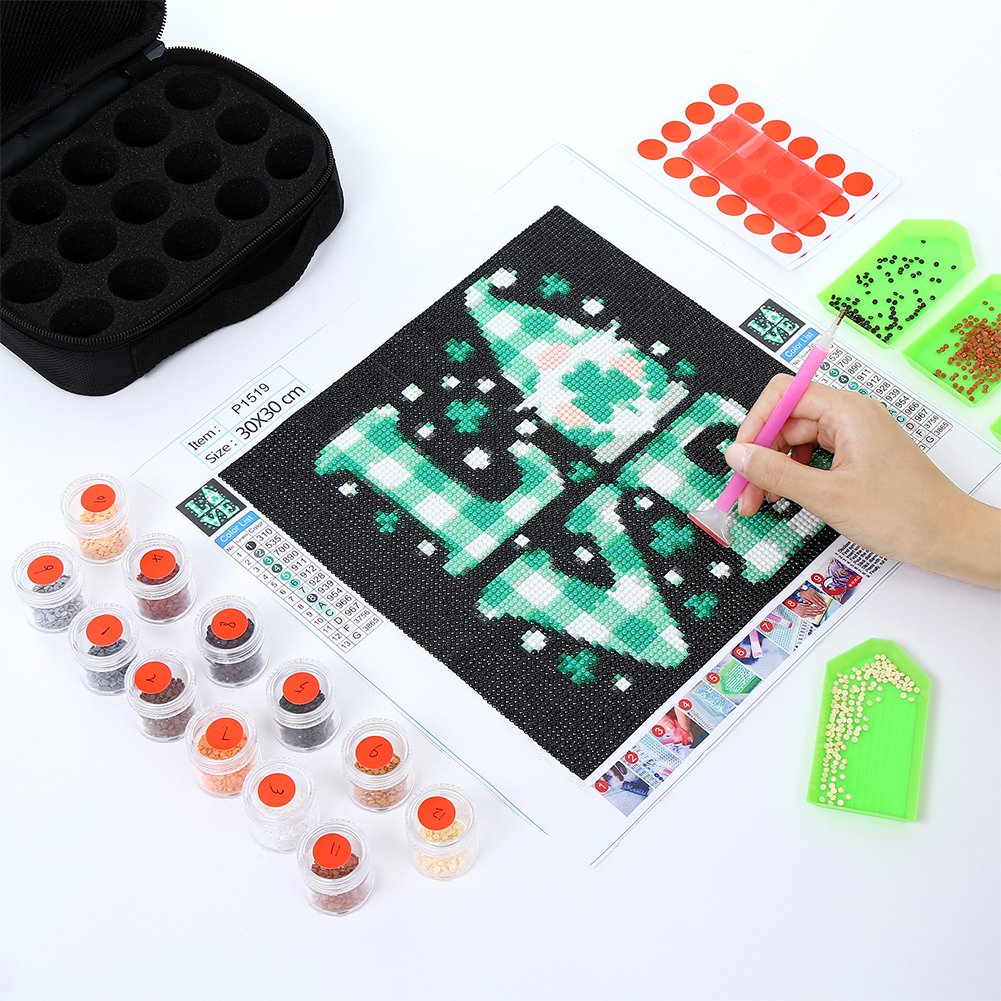 DIY Diamond Painting Accessories Kits Pen Tray Bag with Compartment (Small)