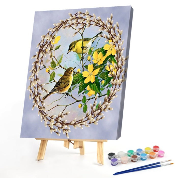 Garland And Bird 40x50cm Oil Paint By Numbers Picture DIY Painting M407