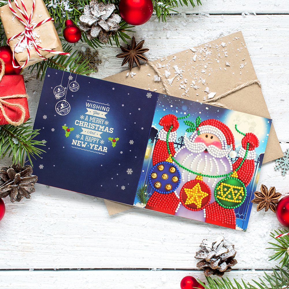 DIY Diamond Painting Greeting Card - Santa Claus C