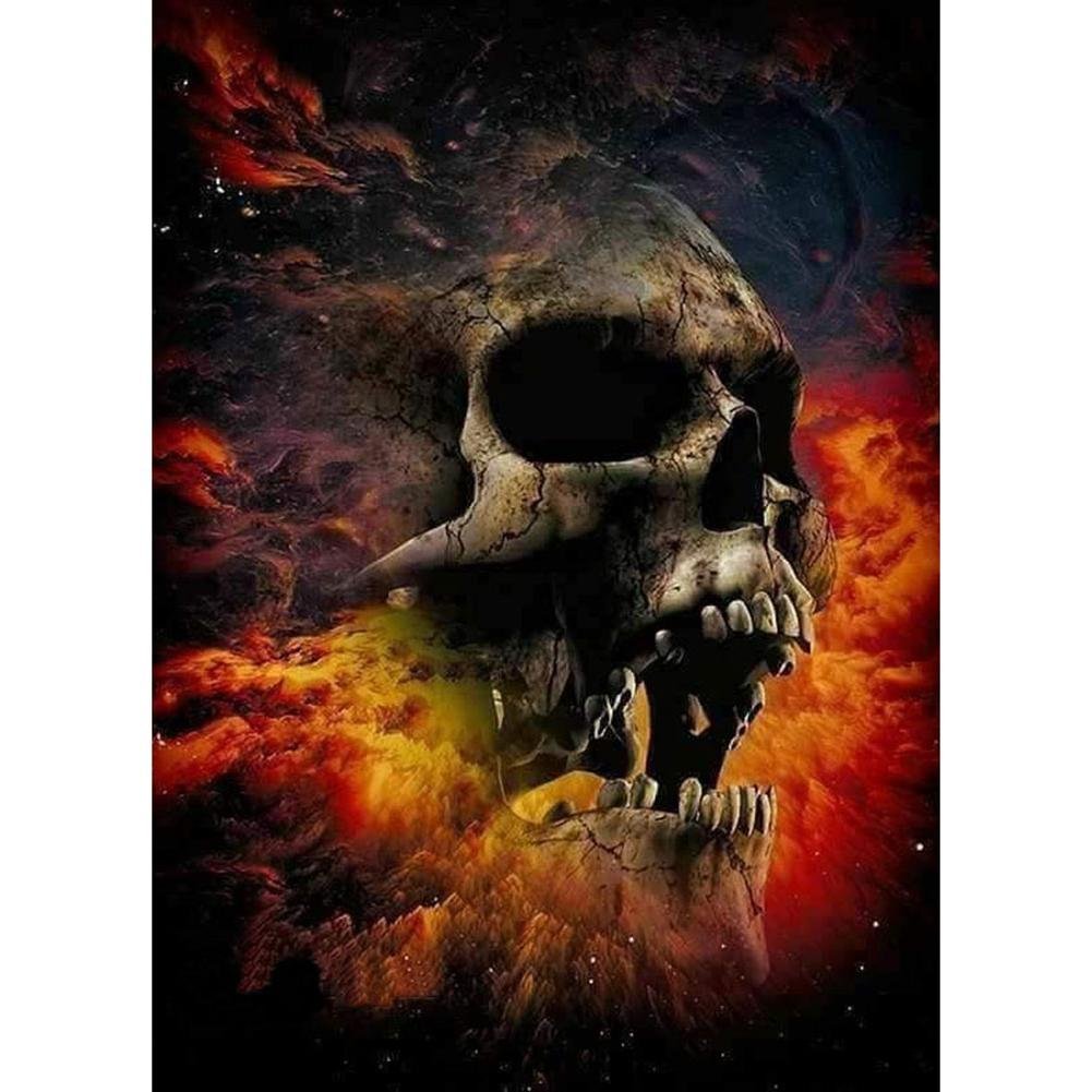 5D Diy Diamond Painting Kit Full Round Beads Novelty Skull