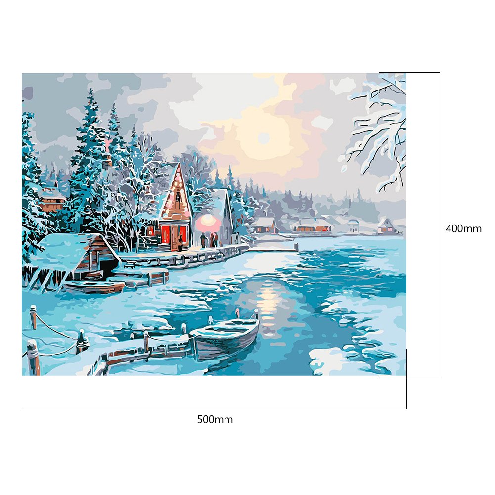 Paint By Number - Oil Painting - Snow River (40*50cm)