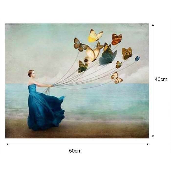 Paint By Number Wall Art Craft Decor Oil Painting Butterfly Girl (40*50cm)