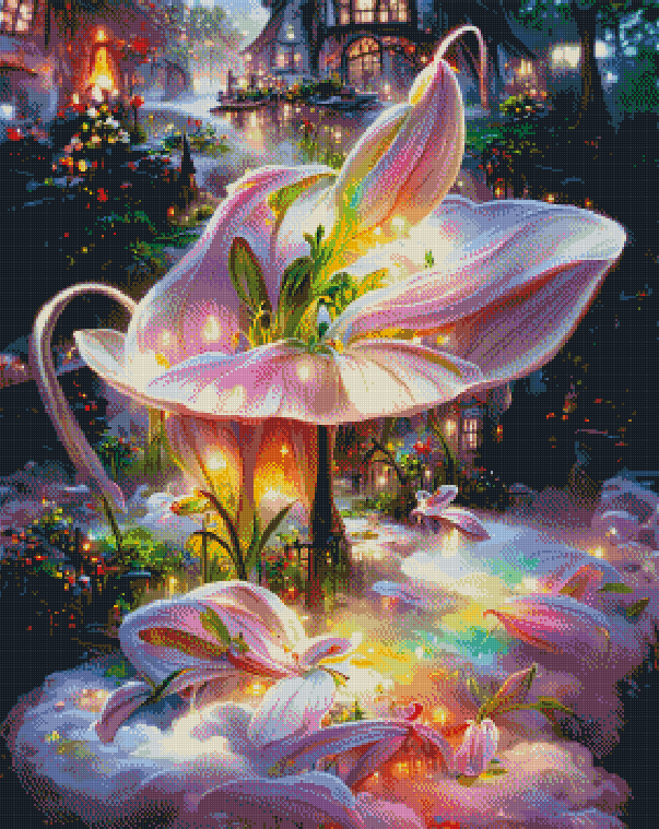 pink flower full drill dreamlike diamond painting