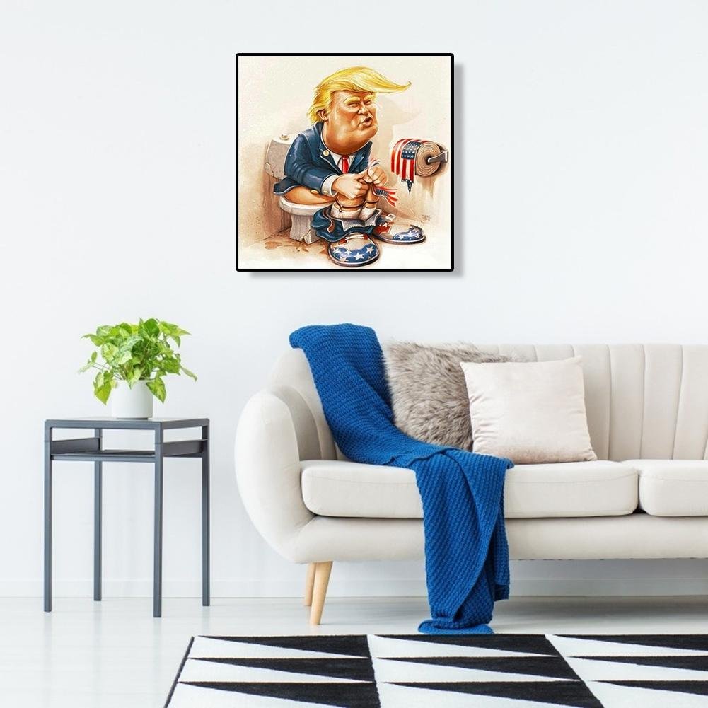 5D DIY Diamond Painting Kit - Full Round - Cartoon Trump