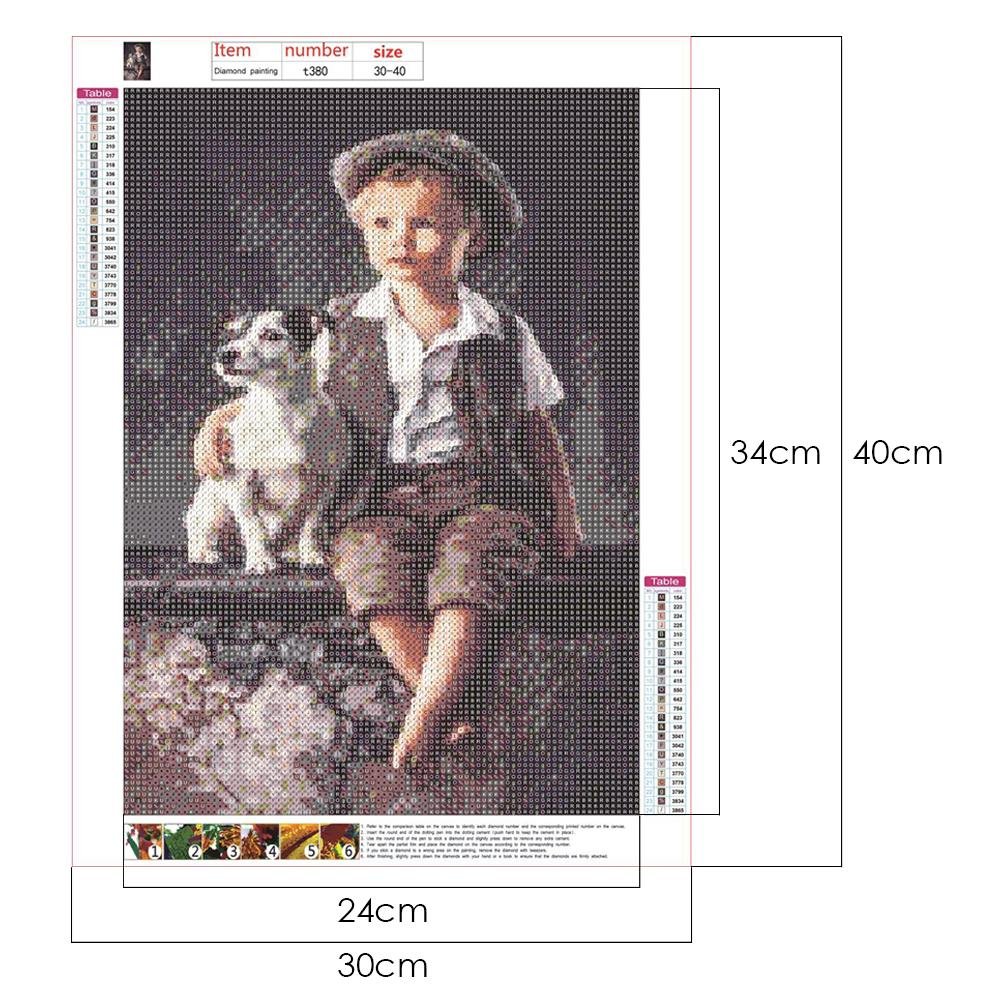 Diamond Painting - Full Round - Boy and Dog
