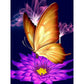 Butterfly & Purple Flower Diamond Painting Art