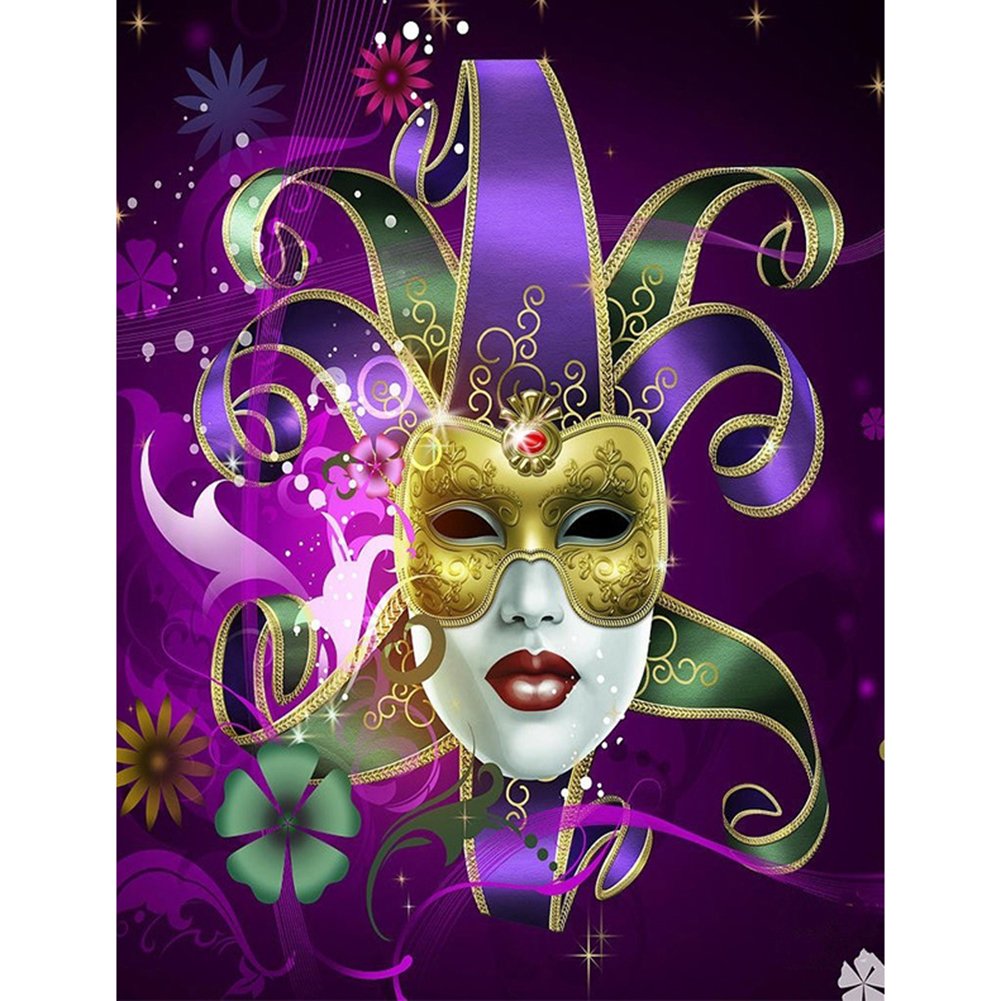 5D Diy Diamond Painting Kit Full Round Beads Facial Mask