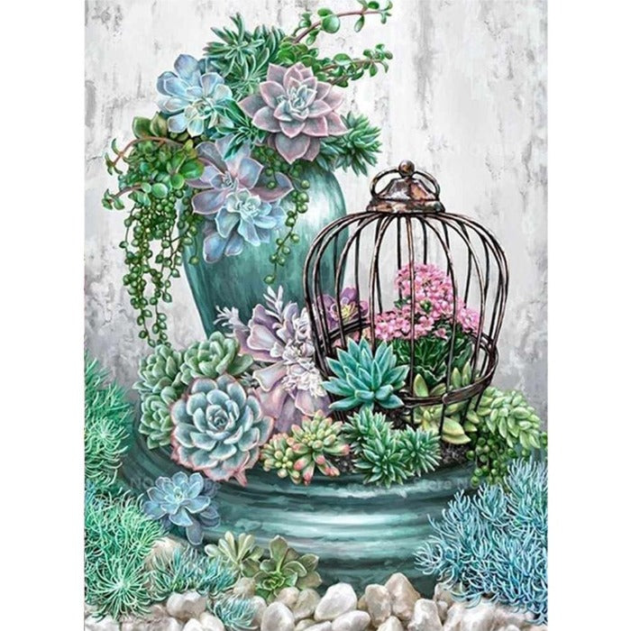Flower DIY Oil Coloring Canvas Paint Drawing Pictures Living Room Wall Art