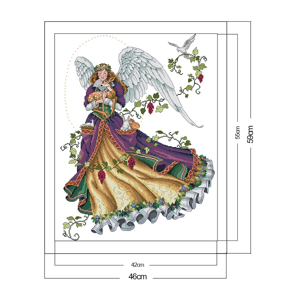 14ct Estampado Ponto Cruz - Anjo (46*59cm)