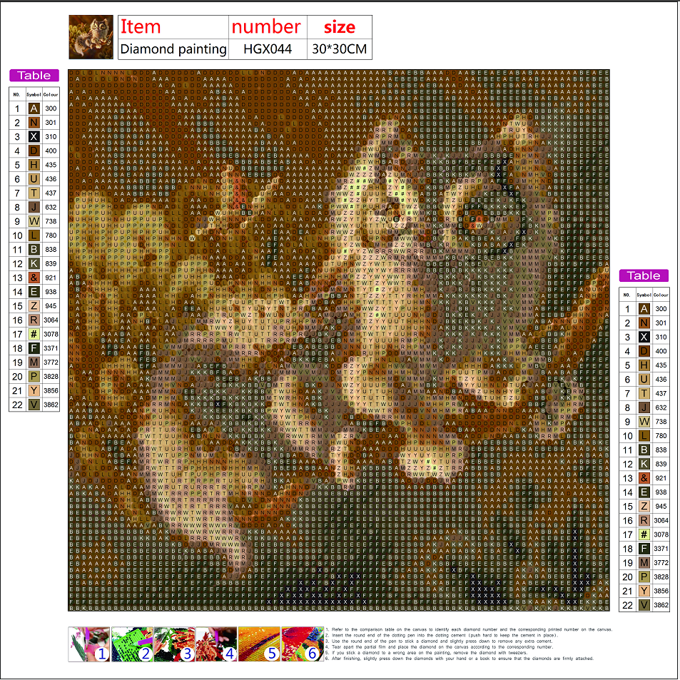 Diamond Painting - Full Round - Cute Animal A