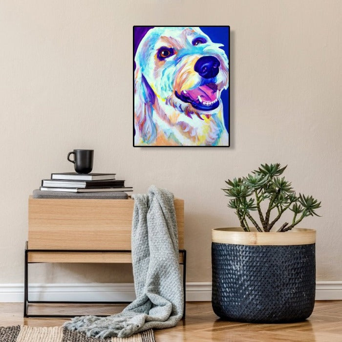 Hand Painted Colorful Dog Modern Wall Art Craft Decor