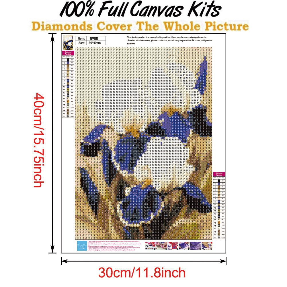 Diamond Painting - Full Round - White Flower