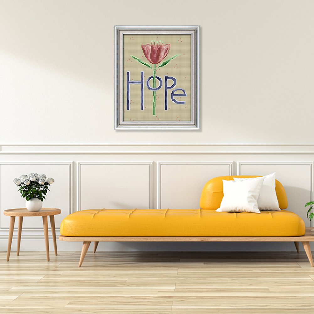 Ponto cruz estampado 14 quilates - Hope Rose (23*19 cm)