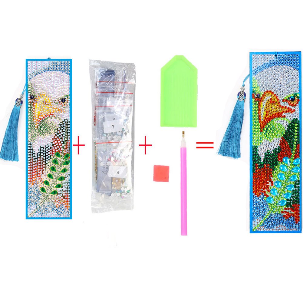 DIY Diamond Painting Bookmark with Tassel Eagle