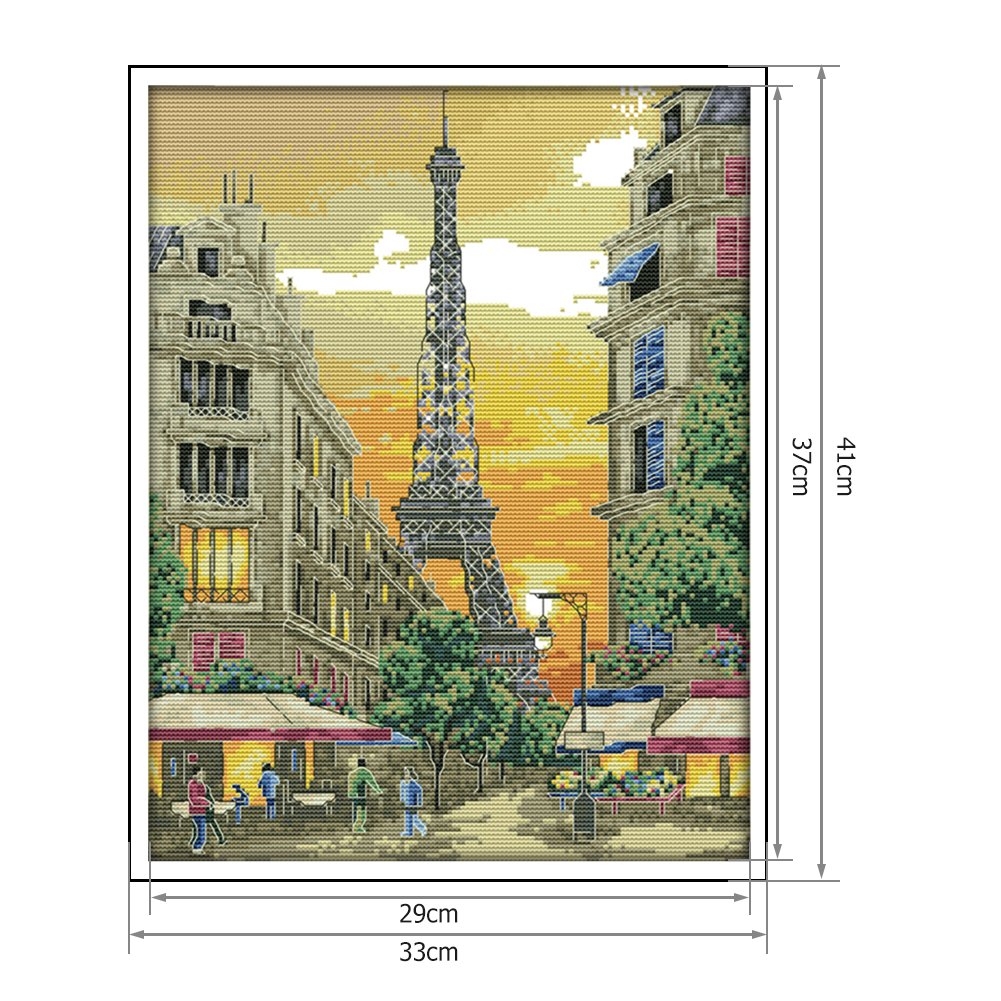 14ct Estampado Ponto Cruz - Torre (33*41cm)