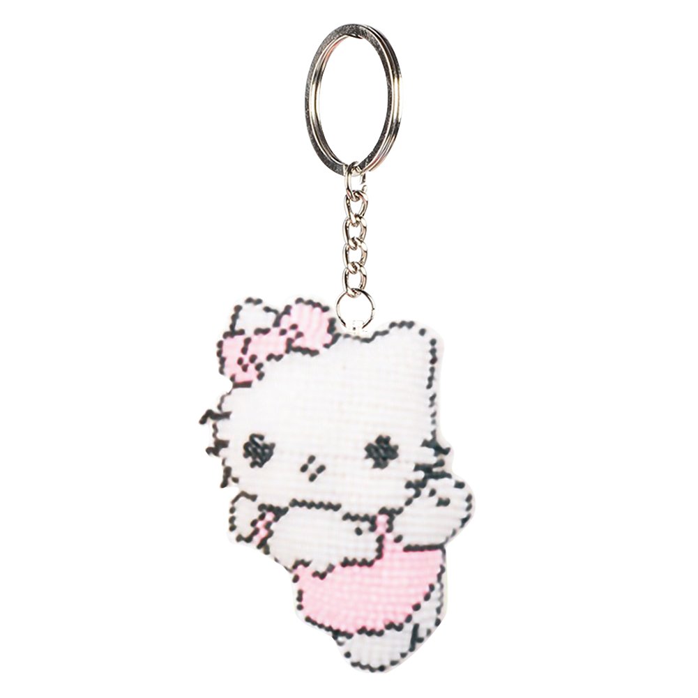 Hello kitty perler beads  Hello kitty keychain, Easy perler beads