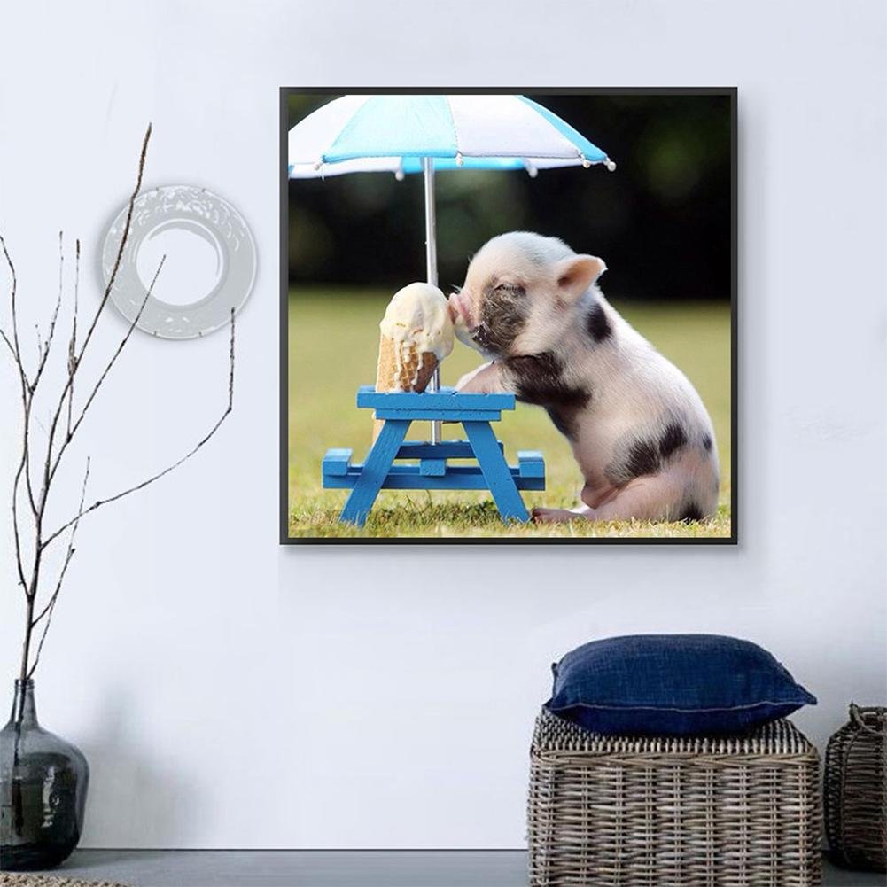 Diamond Painting - Full Round - Pig 2
