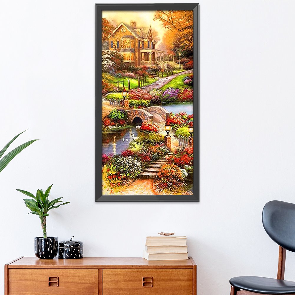 11ct Stamped Cross Stitch - Bridge And House (40*85cm)
