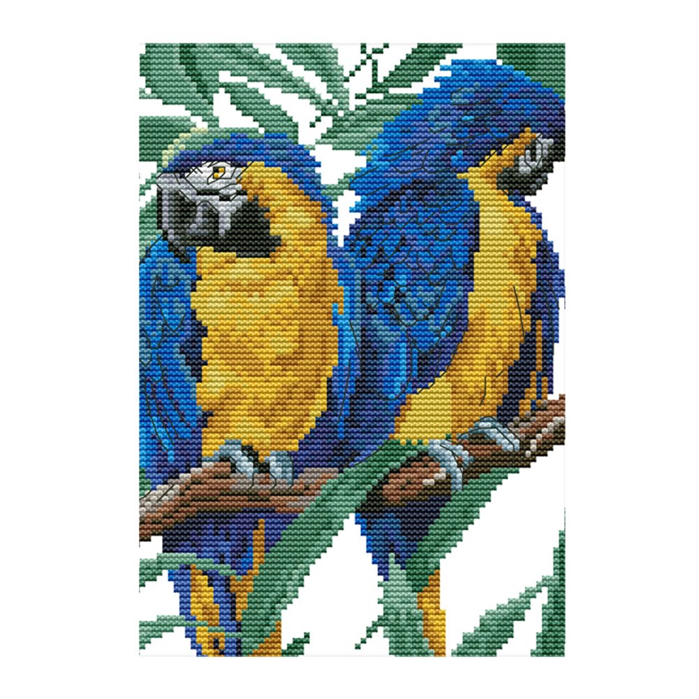 14ct Stamped Cross Stitch Parrots (19*28cm)
