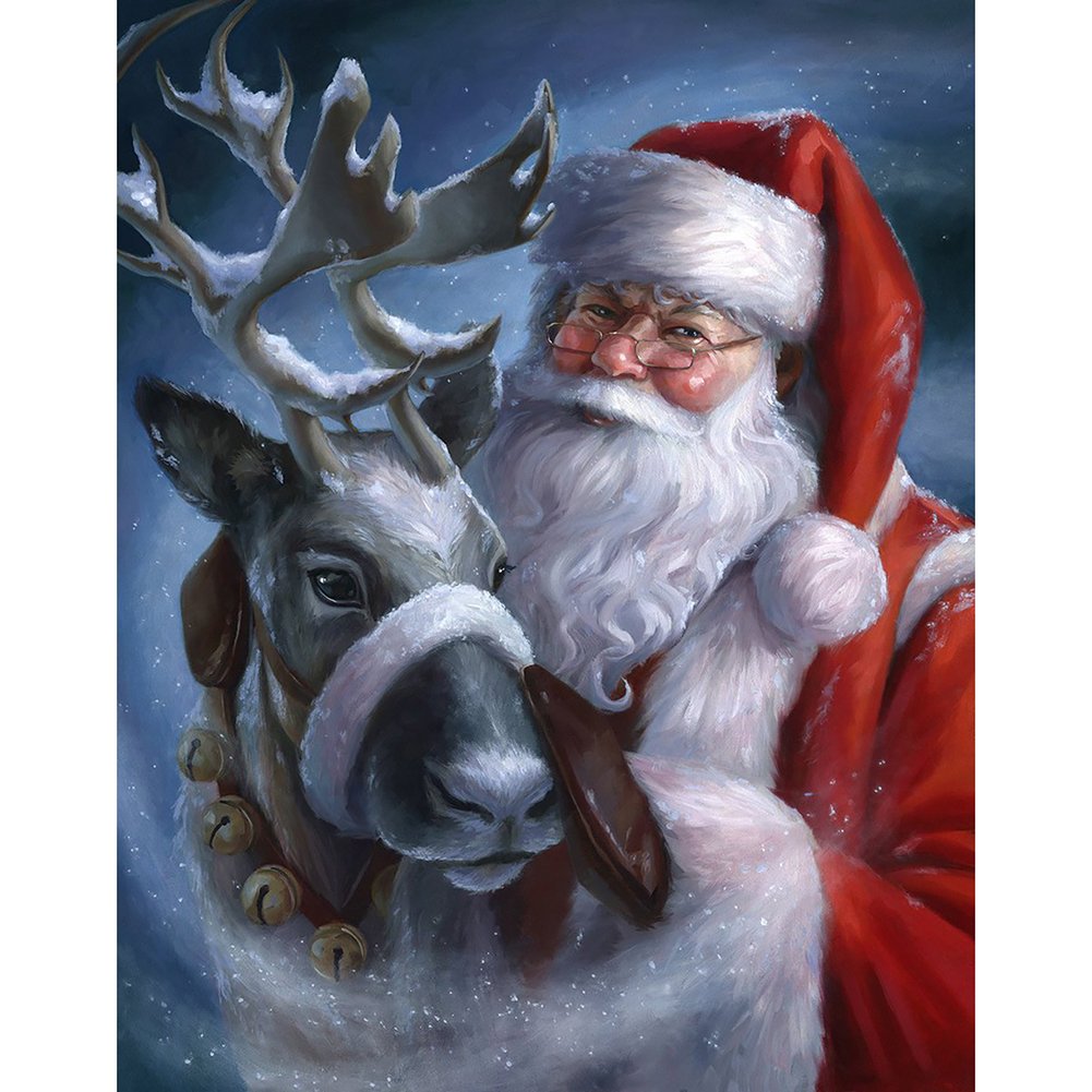 5D Diy Diamond Painting Kit Full Round Beads Santa Claus