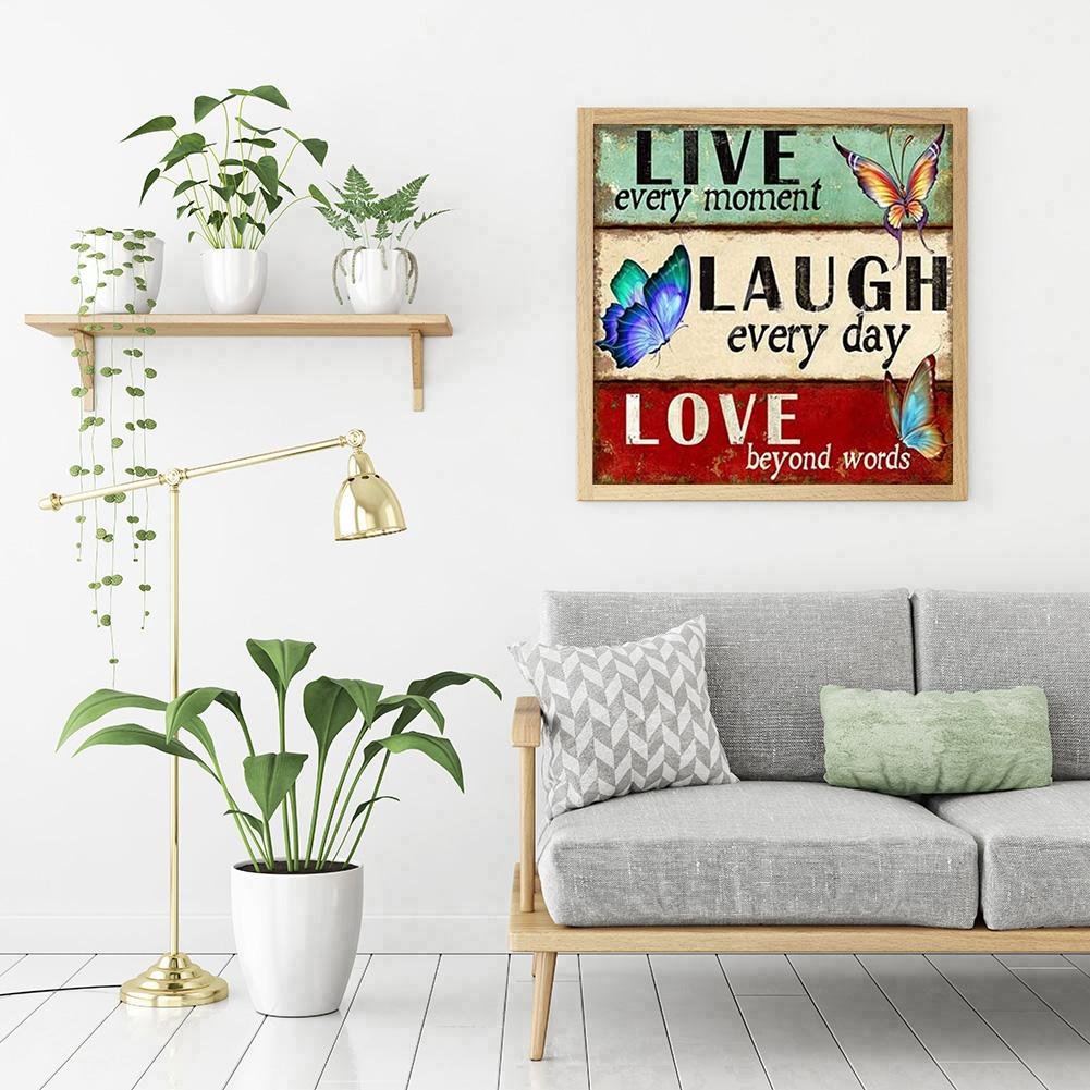 Diamond Painting - Full Round - Live Laugh Love (35*35cm)