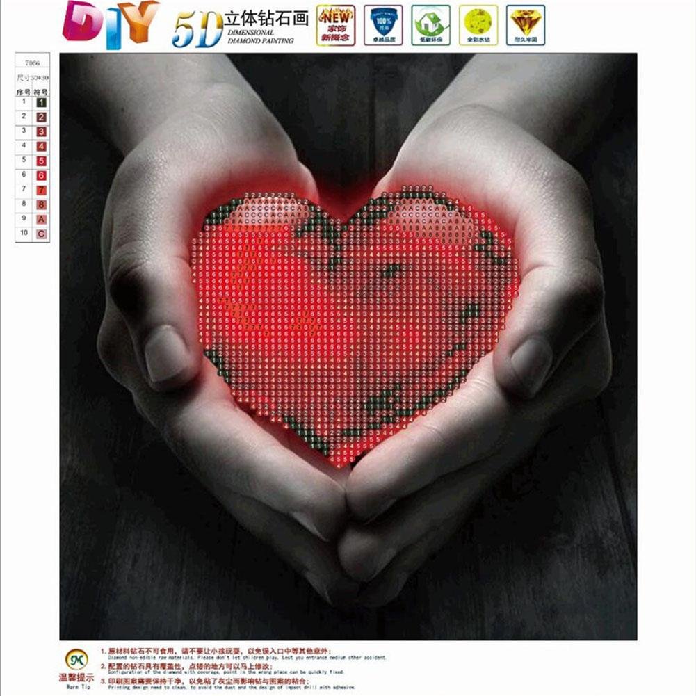 Diamond Painting - Partial Round - Red Heart