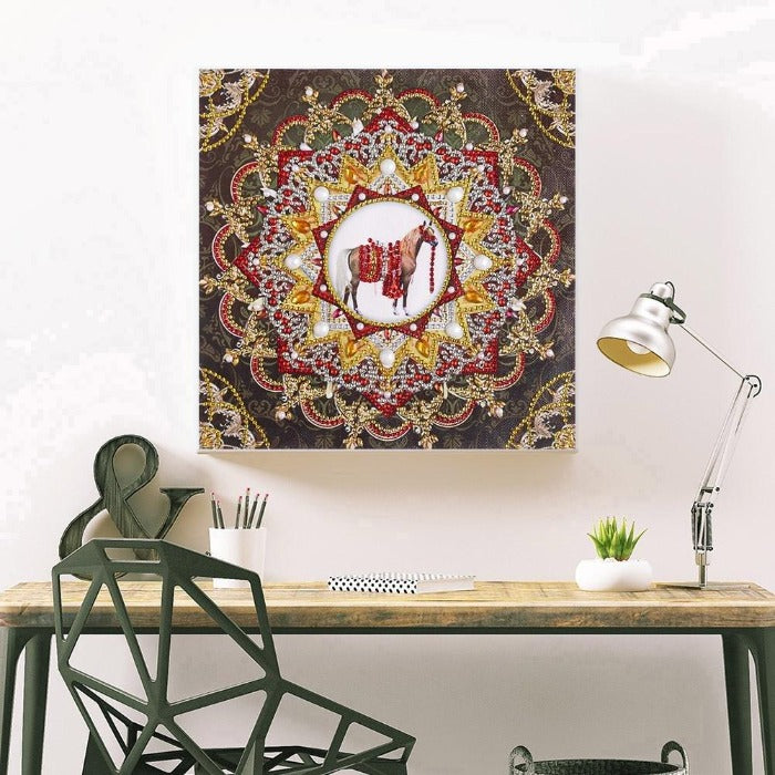 Diamond Painting - Crystal Rhinestone - Mandala Horse Model: DZ237