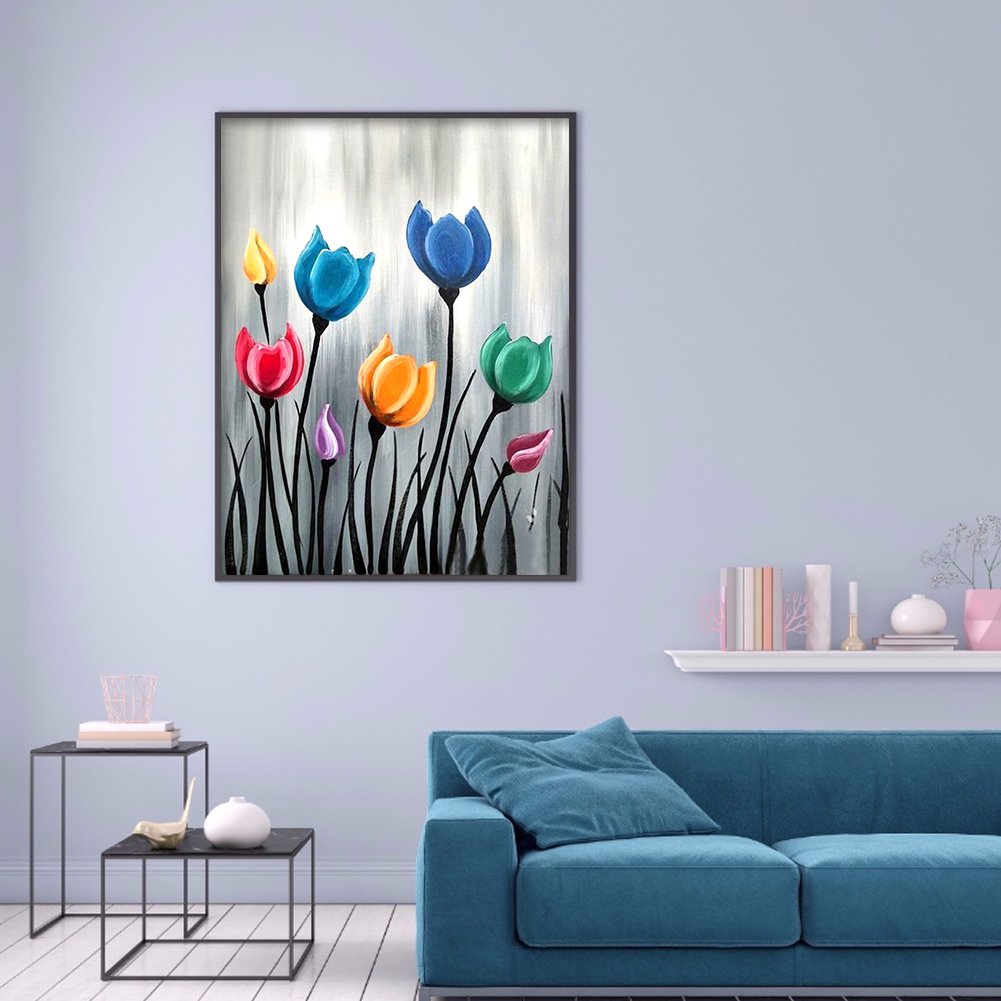 Diamond Painting - Full Round - Colorful Flowers B