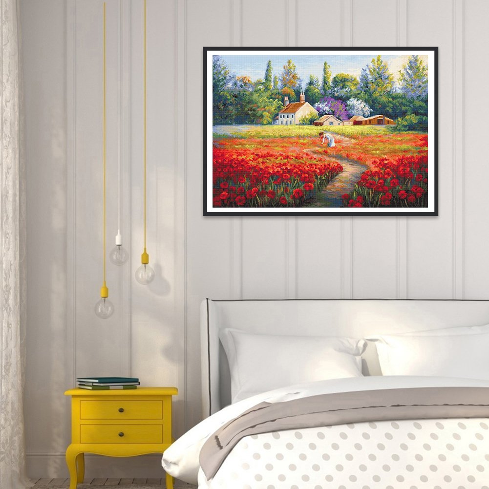 11ct Estampado Ponto Cruz - Tulip Garden (30*40cm)