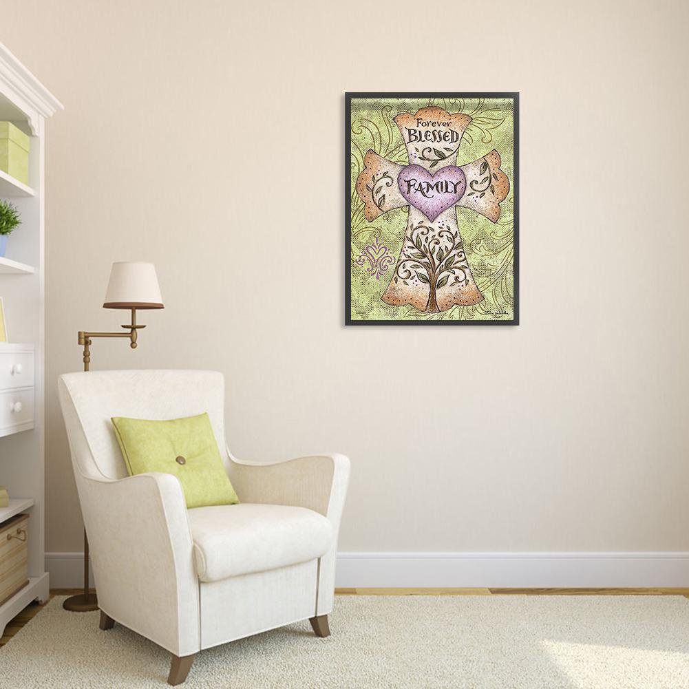 Pintura Diamante - Rodada Completa - Amor e Cruz 1