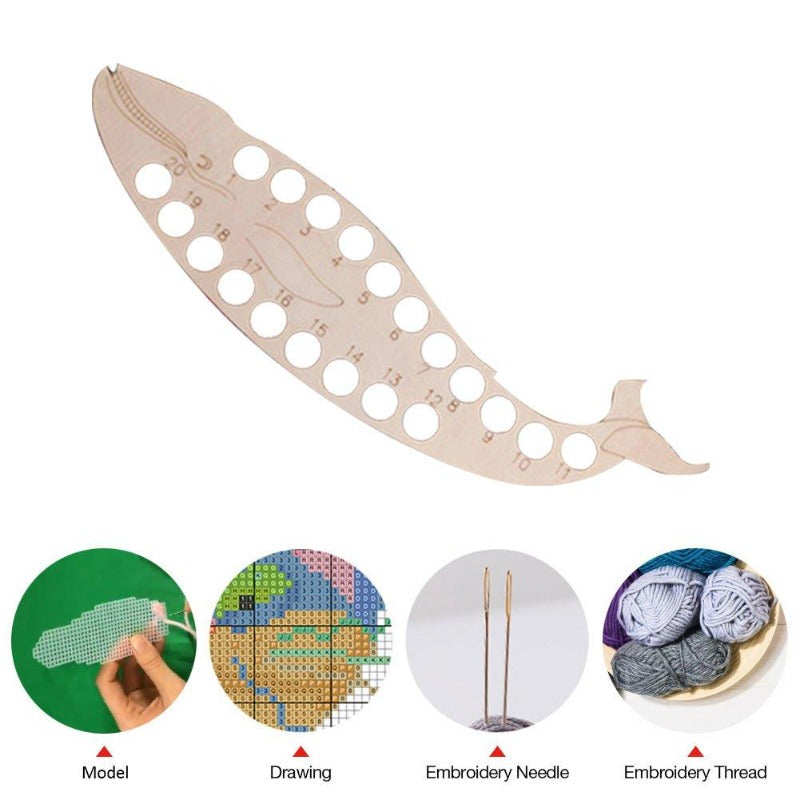 Whale Hollow Thread Board Wooden Cross Stitch Tool