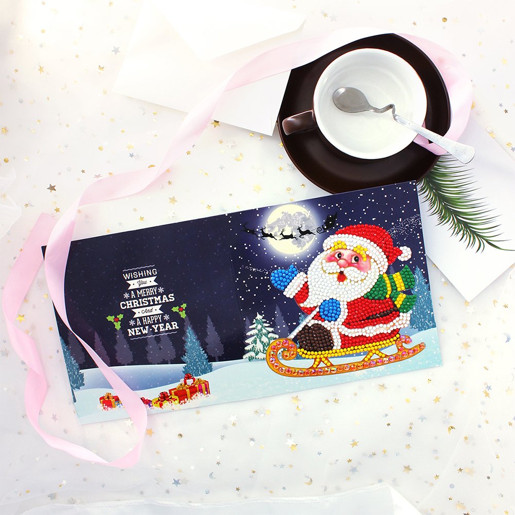 DIY Diamond Painting Greeting Card - Santa Claus E