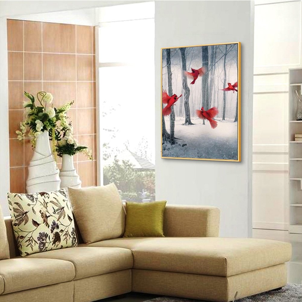 Diamond Painting - Full Round - Red Birds B