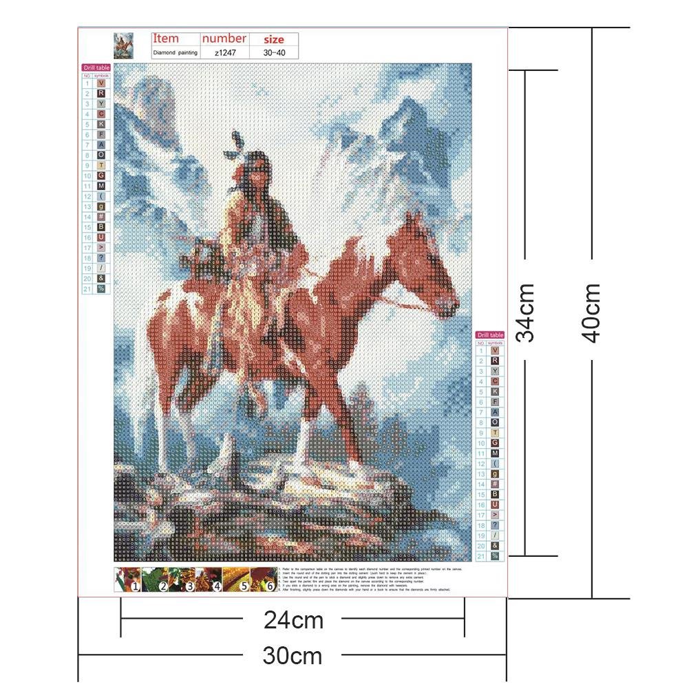 Pintura Diamante - Rodada Completa - Cavalgando Indiano