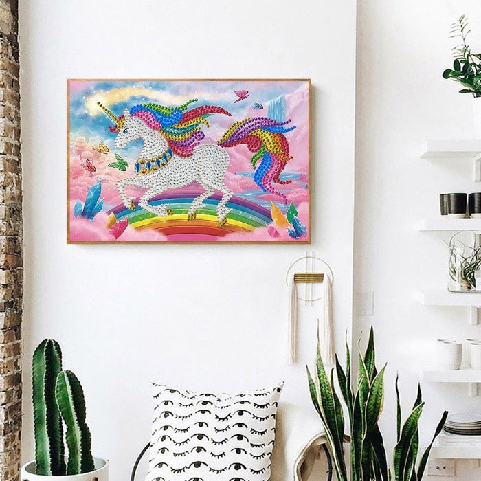 Diamond Painting - Crystal Rhinestone - Rainbow Horn Horse