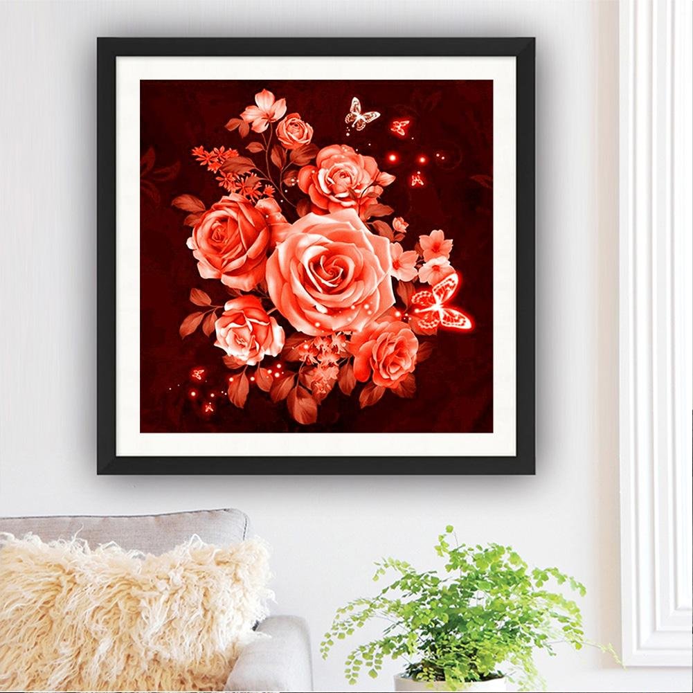 Diamond Painting - Partial Round - Orange Rose