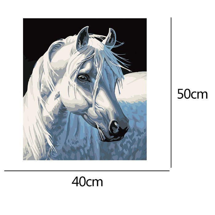 Oil Painting By Number Hand Painted Drawing Acrylic Canvas Horse Wall Art