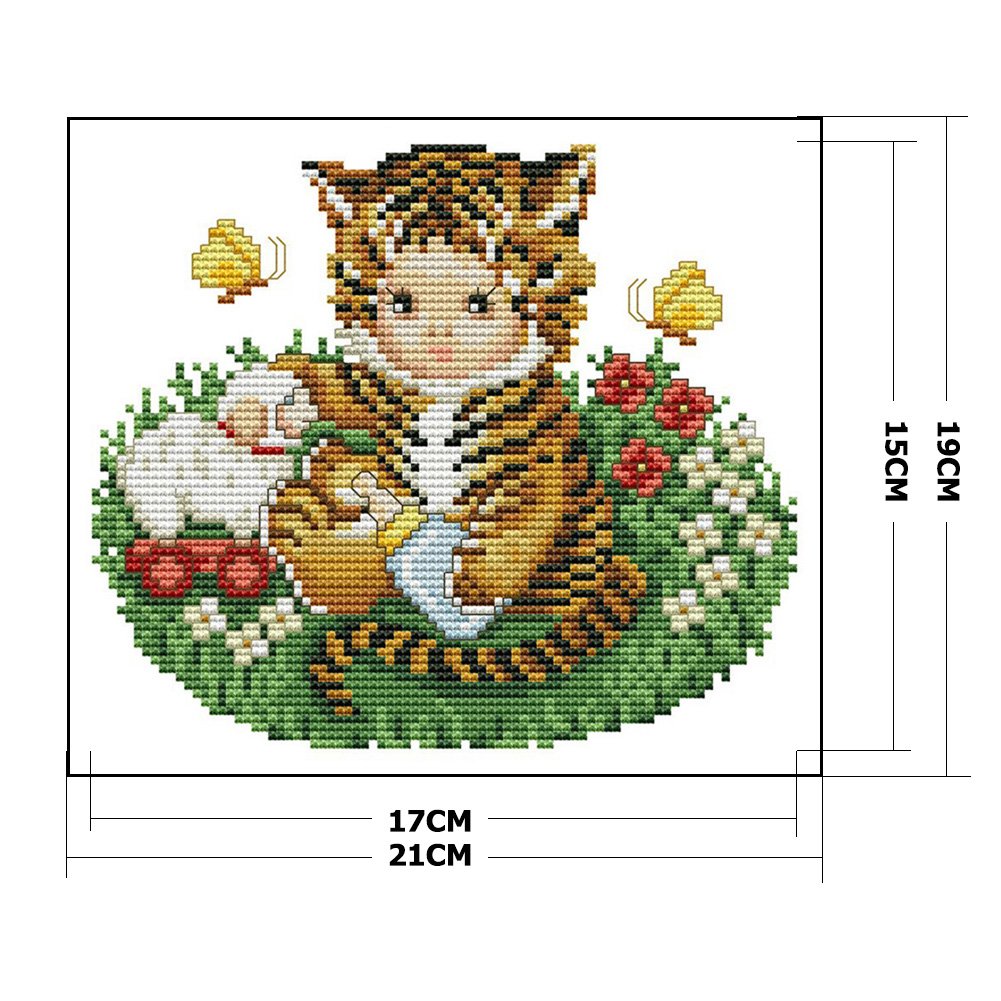 14ct Stampd ponto cruz - Tiger Baby (21*19cm)