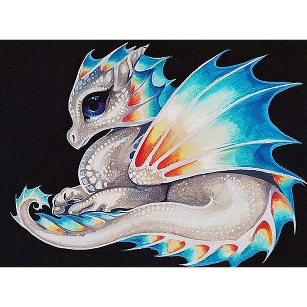 5D Diy Diamond Painting Kit Full Round Beads Dragon
