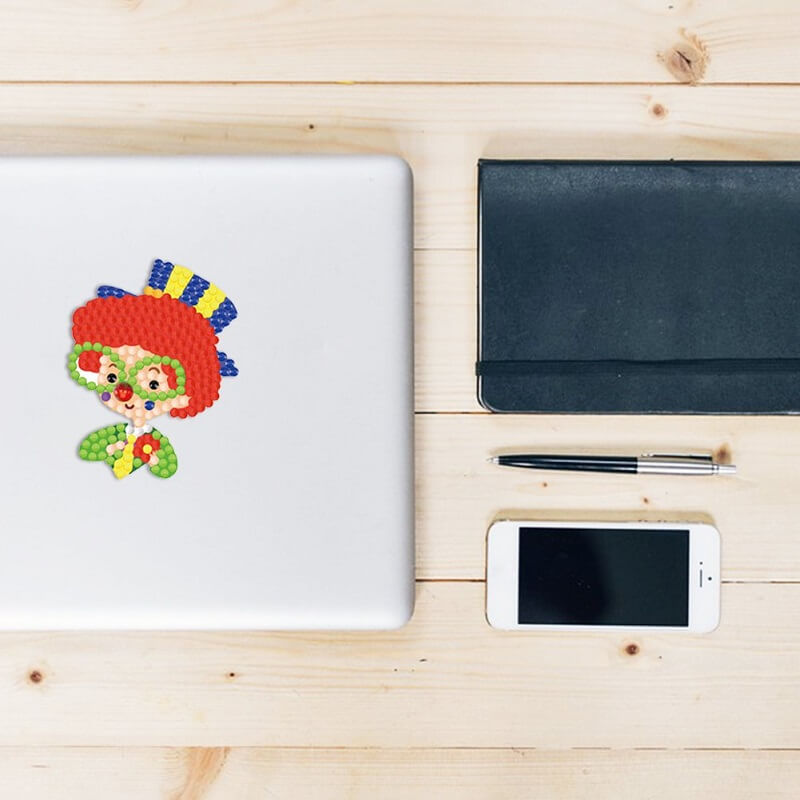 funny clown diy diamond painting sticker