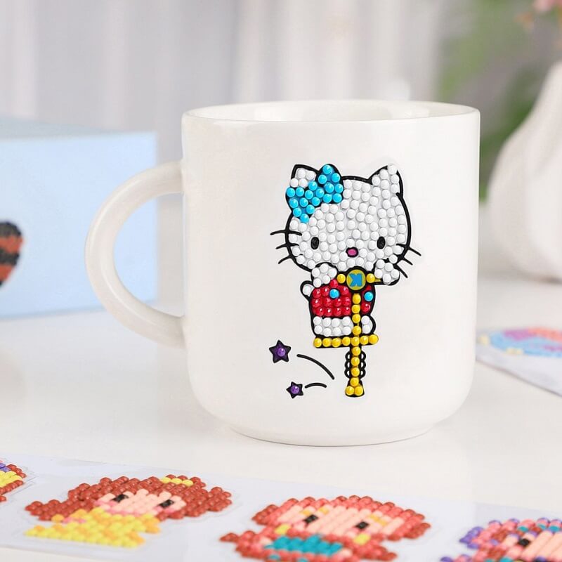 hello kitty diamond painting decals adhesive cup sticker