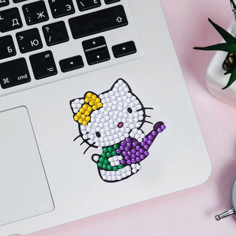 hello kitty diamond painting decals adhesive laptop sticker