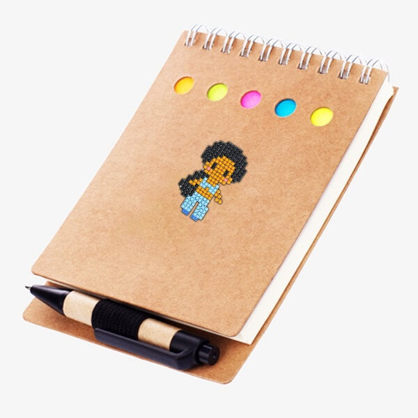 jasmine diamond painting sticker on notebook cover