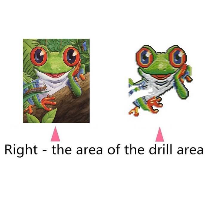 paint by diamonds kits smiling frog drill area