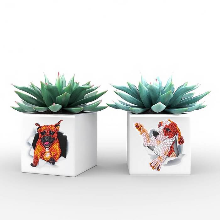 round drill dog diamond painting flowerpot sticker